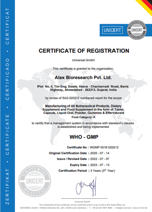 WHO GMP Cetification